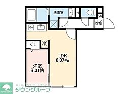 文京区大塚2丁目マンション 1LDKの間取図画像
