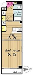 シナノレジデンス 1DKの間取図画像