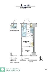 プラウドフラット浅草トレサージュ 1DKの間取図画像