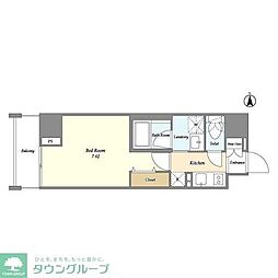 カッシア上野入谷 1Kの間取図画像