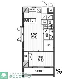 ELSTANZA文京千駄木 1LDKの間取図画像