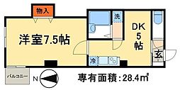 織田ビル 1DKの間取図画像