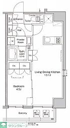 プラウドフラット浅草ディアージュ 1LDKの間取図画像