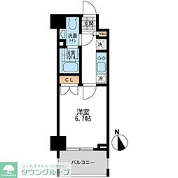 CASSIA押上 1Kの間取図画像