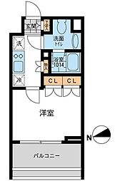 CASSIA押上 1Kの間取図画像