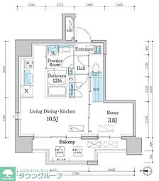 デュオフラッツ台東三ノ輪 1LDKの間取図画像