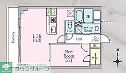 LadderHigh 1LDKの間取図画像