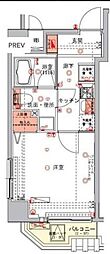ハーモニーレジデンス浅草 1Kの間取図画像