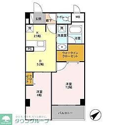 フォレンツタワー文京千石 2DKの間取図画像