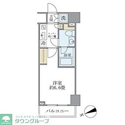 KDXレジデンス文京湯島 1Kの間取図画像