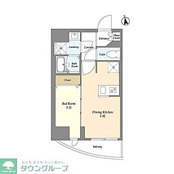 Villa Crest Higashi Ueno 1DKの間取図画像