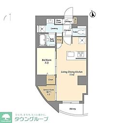 Villa Crest Higashi Ueno 1SLDKの間取図画像