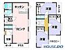 間取り：キッチン・リビング続きの1階と、洋室3部屋にクローゼットを備えた2階です。バルコニー・テラス付きです。