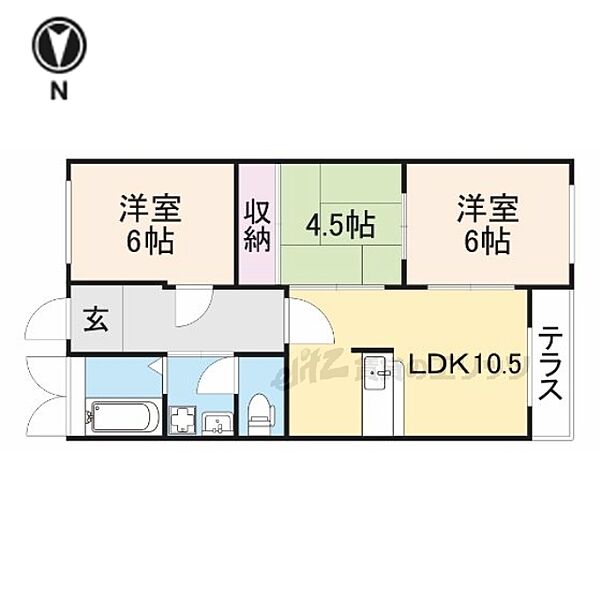 ビューテラス元陣 103｜奈良県橿原市西池尻町(賃貸マンション3LDK・1階・58.32㎡)の写真 その2