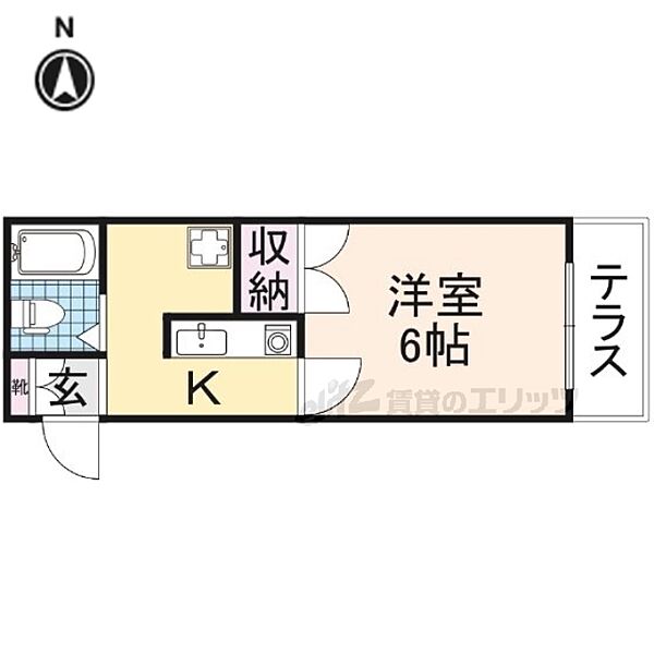 グランパレス西大寺 107｜奈良県奈良市西大寺赤田町２丁目(賃貸アパート1K・1階・18.00㎡)の写真 その2