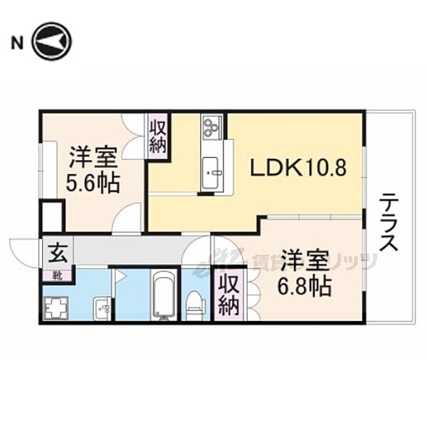 奈良県北葛城郡広陵町馬見北９丁目(賃貸アパート2LDK・1階・54.00㎡)の写真 その2