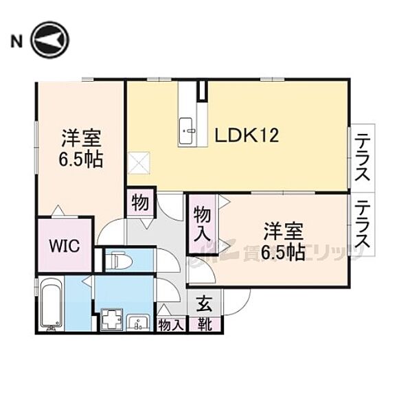 ガーデンパークA棟 102｜奈良県奈良市千代ヶ丘３丁目(賃貸アパート2LDK・1階・62.10㎡)の写真 その2