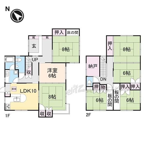 奈良県奈良市西登美ヶ丘８丁目(賃貸一戸建7LDK・2階・153.60㎡)の写真 その2