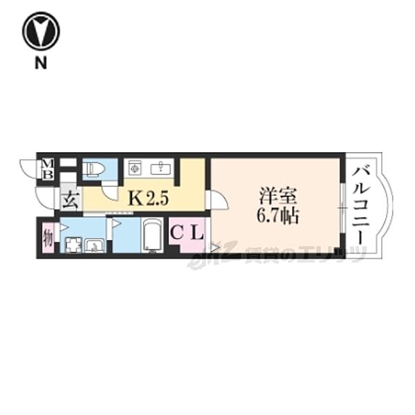 大阪府枚方市南中振２丁目(賃貸アパート1K・3階・24.67㎡)の写真 その2