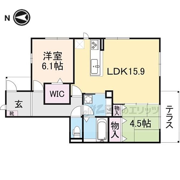 大阪府枚方市香里園桜木町(賃貸アパート2LDK・1階・65.33㎡)の写真 その1