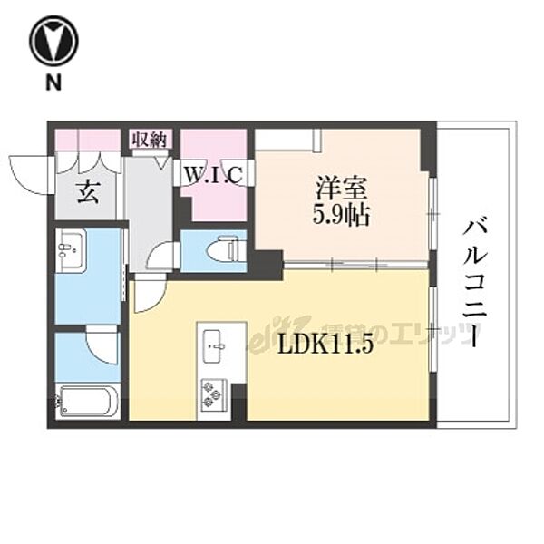 奈良県奈良市西木辻町(賃貸マンション1LDK・3階・45.30㎡)の写真 その2