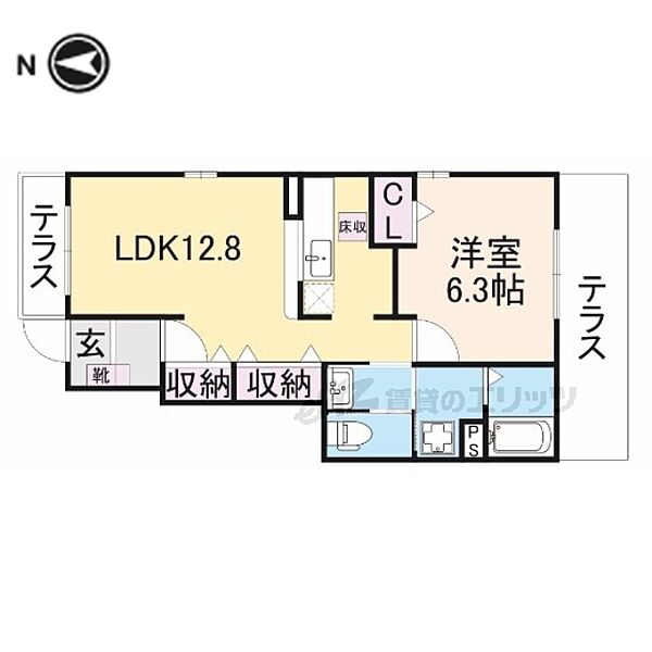 コート・ドール螢ヶ丘 101｜大阪府交野市星田７丁目(賃貸アパート1LDK・1階・46.49㎡)の写真 その1