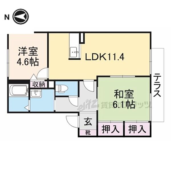 奈良県香芝市五位堂２丁目(賃貸アパート2LDK・1階・52.54㎡)の写真 その2