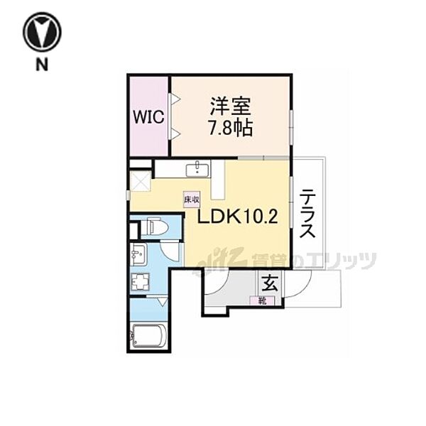 奈良県橿原市上品寺町(賃貸アパート1LDK・1階・42.58㎡)の写真 その2