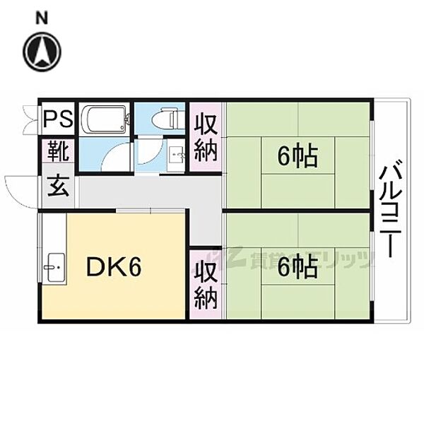 下村コーポIII 201｜奈良県生駒市壱分町(賃貸マンション2DK・2階・50.00㎡)の写真 その2