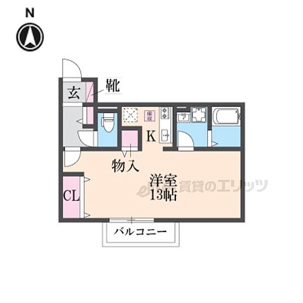 奈良県大和高田市大字築山(賃貸アパート1R・2階・34.72㎡)の写真 その2