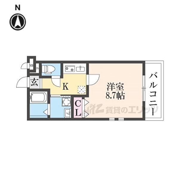 シャルム　ド　グレイス 301｜大阪府枚方市長尾元町２丁目(賃貸アパート1K・3階・28.12㎡)の写真 その2