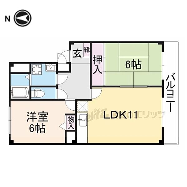 奈良県大和高田市東中１丁目(賃貸アパート2LDK・2階・54.49㎡)の写真 その2