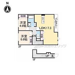 （仮称)押熊町賃貸アパートII期新築工事 202 2階2LDKの間取り