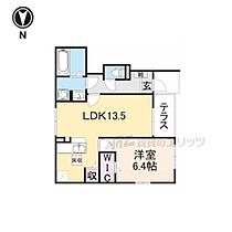 ファミーユタチバナ 105 ｜ 奈良県奈良市秋篠新町（賃貸アパート1LDK・1階・47.41㎡） その2