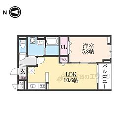 ブライト中野 2階1LDKの間取り