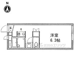 レオパレス秋桜 1Kの間取図画像