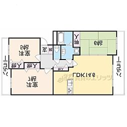 ヒルクレストあやめ池 3階3LDKの間取り
