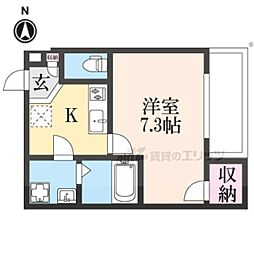 ジーメゾン富雄エヴァース 1階1Kの間取り