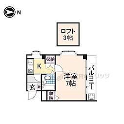 シティホームズ奈良女子大前 3階1Kの間取り