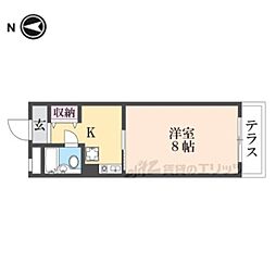 サンサーラ奈良H&S 1Kの間取図画像