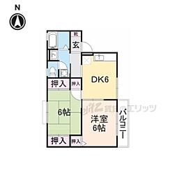 サン・リッチ 2DKの間取図画像