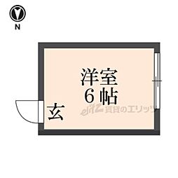 東宮荘 ワンルームの間取図画像