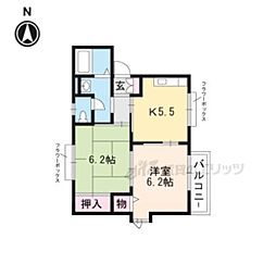 アンプルハーベストA棟 2Kの間取図画像