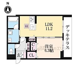 シャーメゾンLien富雄元町 1LDKの間取図画像