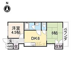 メゾン富雄 1LDKの間取図画像
