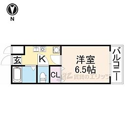 プレステージ富雄 1Kの間取図画像