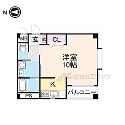 パインヒル ワンルームの間取図画像