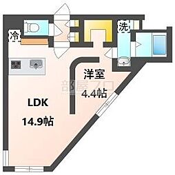 仮称)月寒中央通9丁目MS 4階1LDKの間取り