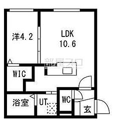 Premier ist Nakanoshima(プレミアイスト) 1階1LDKの間取り