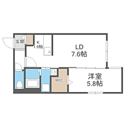 Kei 2階1LDKの間取り
